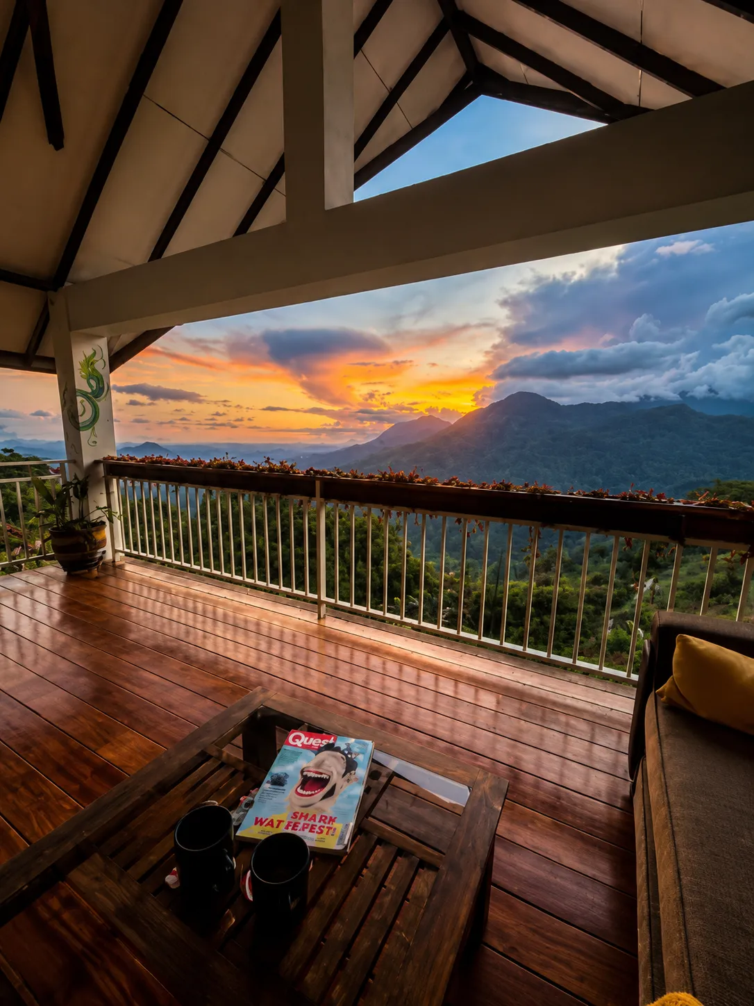Balcony evening view